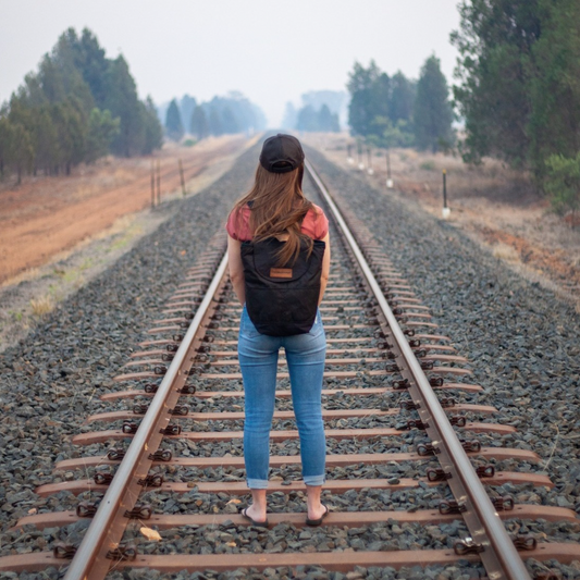 Didgeridoonas Oilskin Backpack β rear view, waterproof country bag