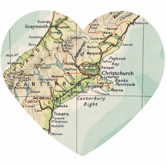 Large Heart Shape New Zealand Map - Removable Sticker