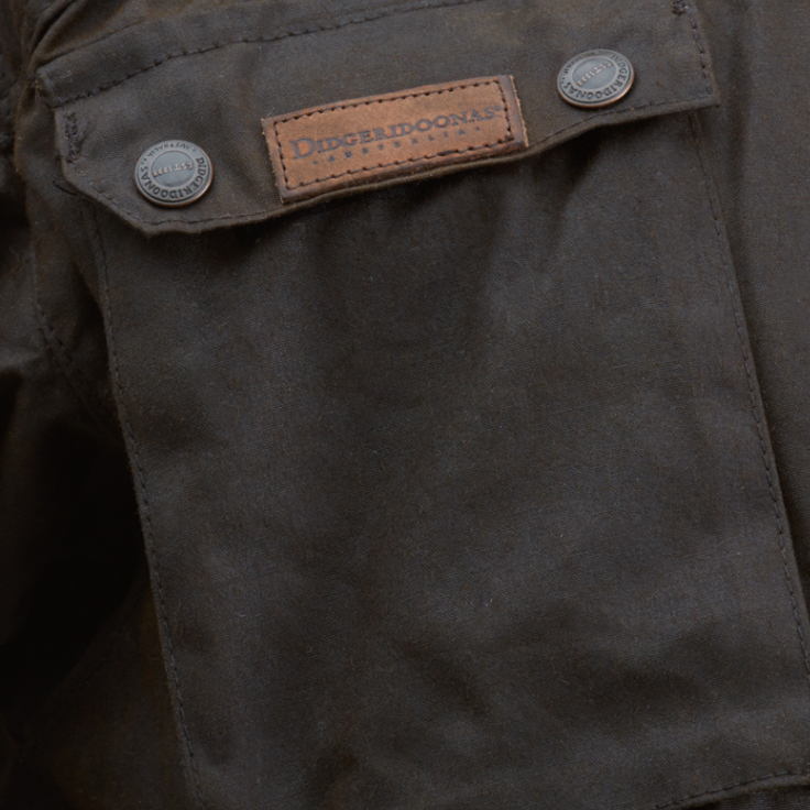 The Raglan oilskin jacket pocket detail