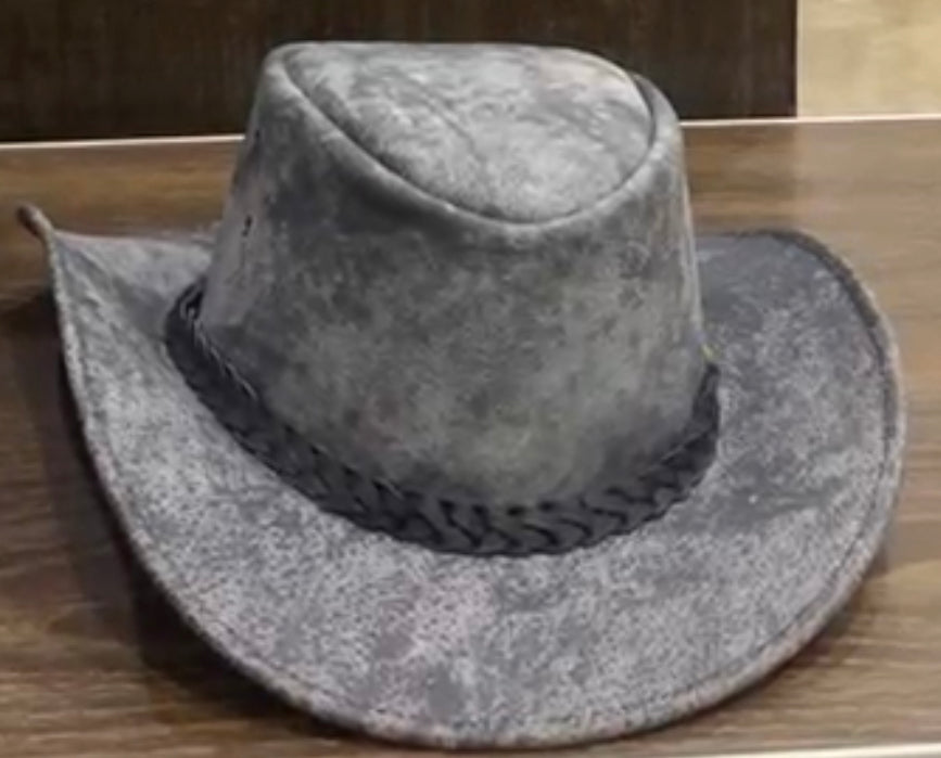 Leather Maverick Hat - Hickory Stone - The Golden Apple NZ