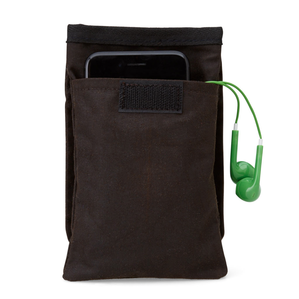 Oilskin phone pocket back view