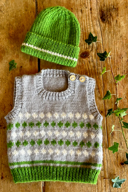 Cypress Vest and Beanie knitting pattern - The Wool Shop NZ