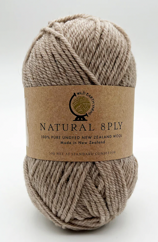 Natural 8 Ply Undyed NZ Wool - Latte
