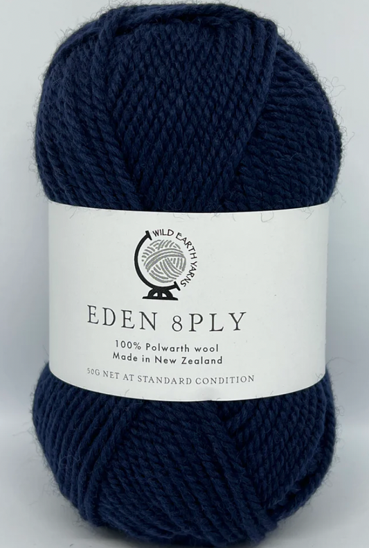 Eden 8ply Polworth Wool - Pukeko | Navy Yarn