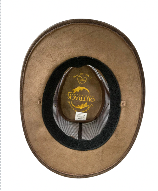 Crushable "Air-Conditioned" Maverick Cooler Leather Hat - Hickory Stone