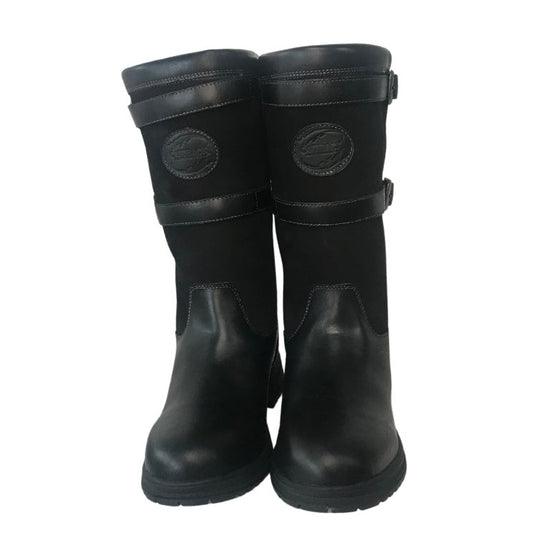 Town and Country Mid Calf Waterproof Leather Boot - Black