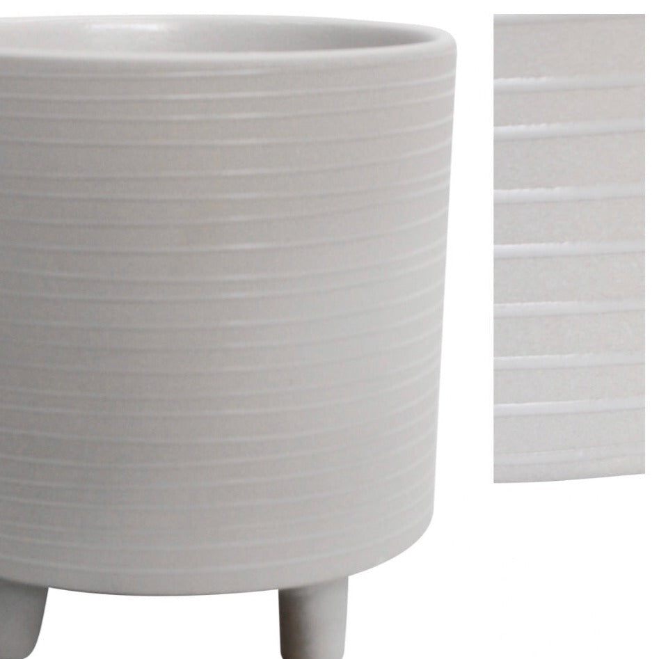 White Ivory Stoneware Planter - The Golden Apple NZ