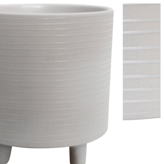 White Ivory Stoneware Planter - The Golden Apple NZ