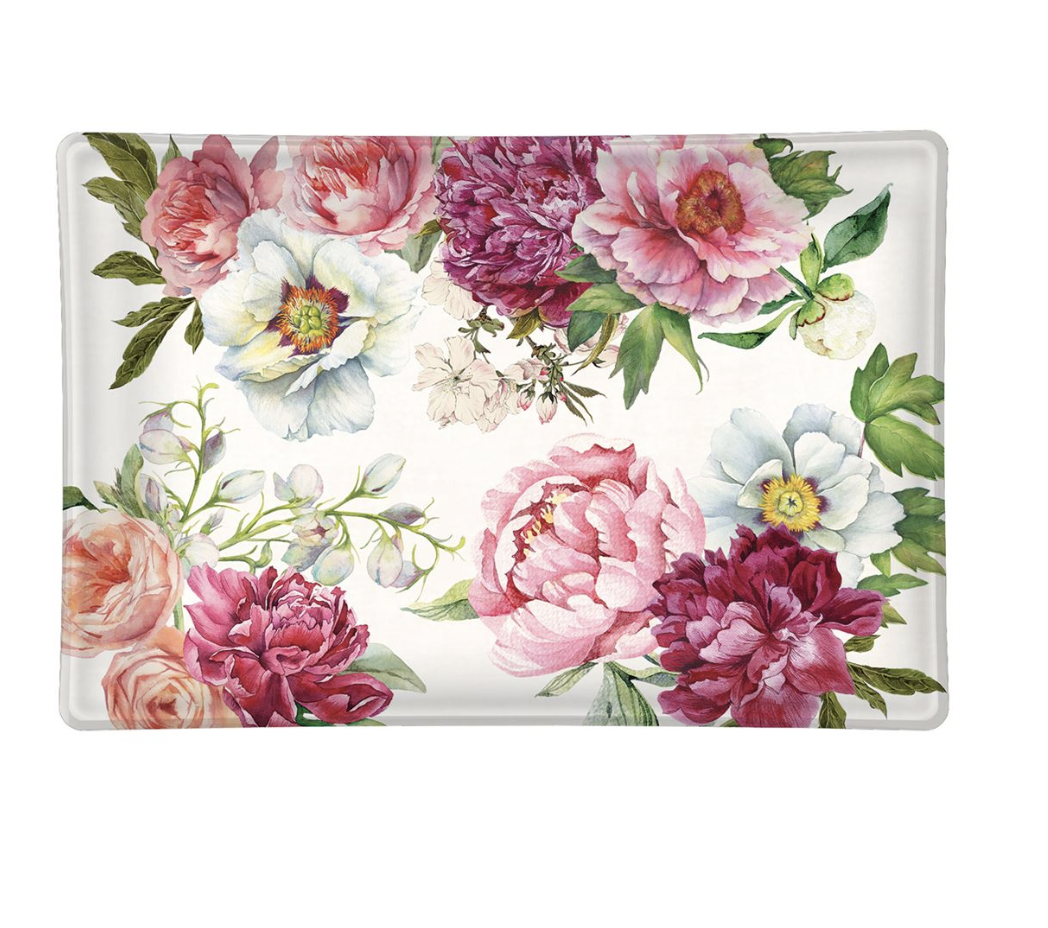 Blush Peony Glass Soap Dish - The Golden Apple NZ