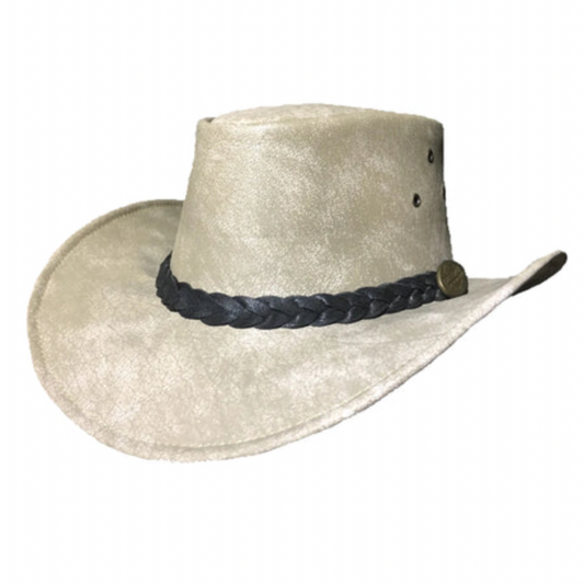 Leather Maverick Hat - Bone - The Golden Apple NZ